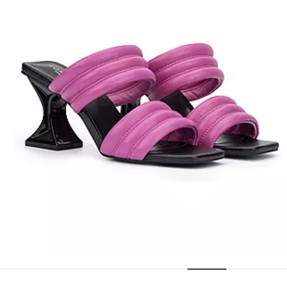 Gorgeous New York Pink and Black Heels Size 8